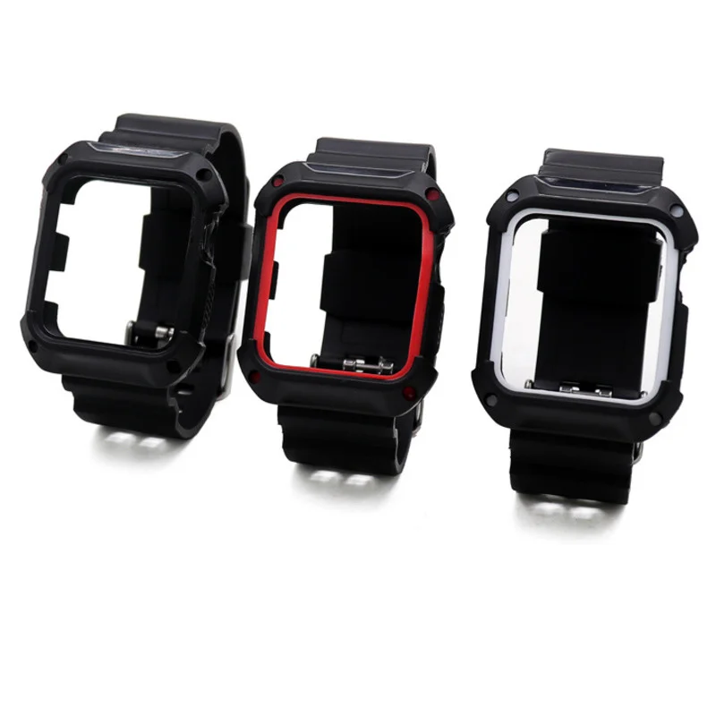 

Защитный чехол + ремешок для Apple Watch 38 мм 42 мм, высококачественный ремешок из ТПУ, прочный сменный Браслет для часов, водонепроницаемый ремешо...