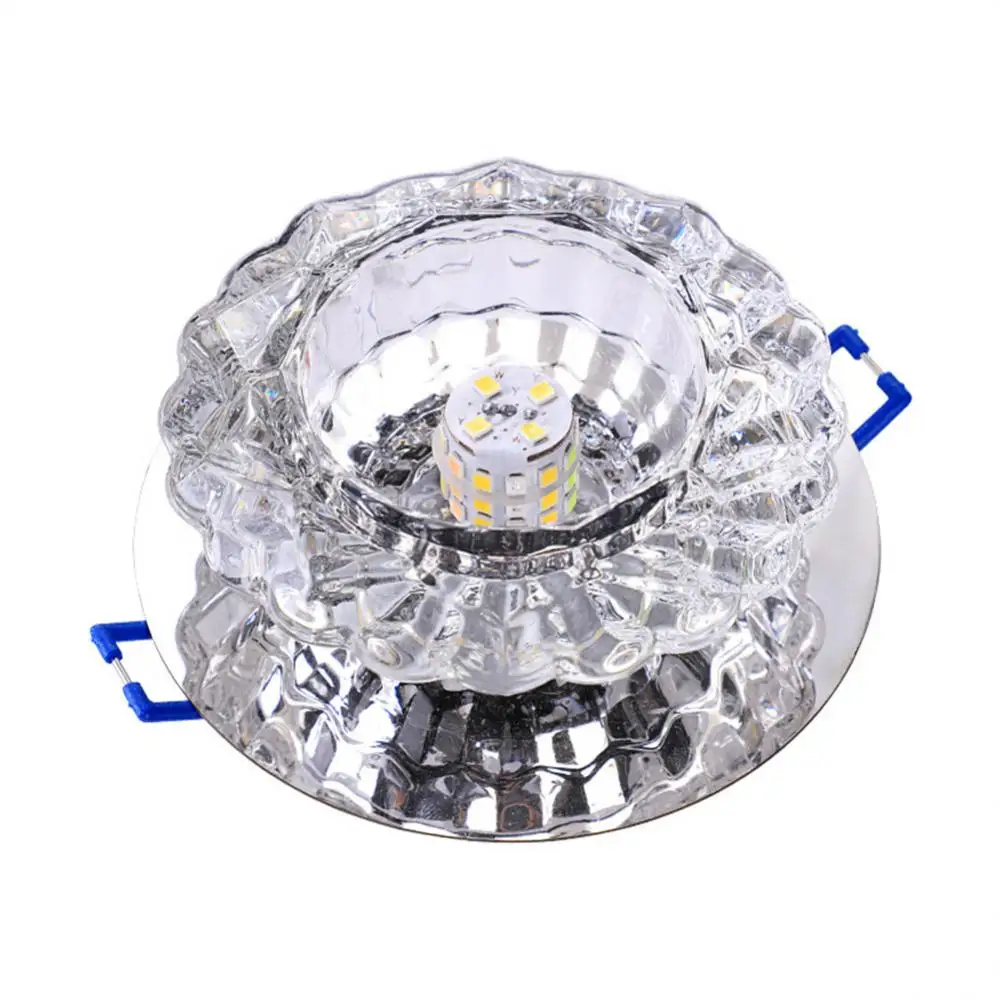 

3-color Dimming LED Downlight Embedded Ceiling Light Living Room Corridor Aisle Crystal Ceiling Lamp 3W/5W High-quality Crystal