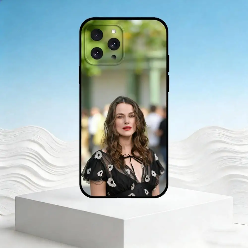 Фото Чехол для телефона K-Keira Knightley для iPhone 17, 16, 15, 14, 13, 12, 11 Plus, Pro Max, SE4, мягкий силиконовый черный чехол №5