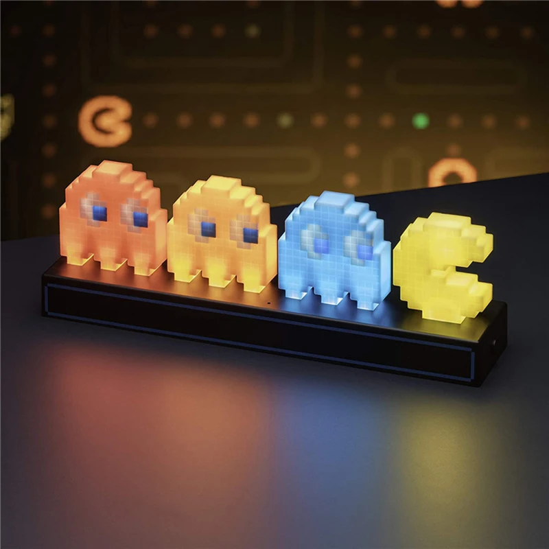 

LED 3D Atmosphere light Pac-Man Pixel Night Light Game Icon Visual Illusion Lamp Action Figure Model For Christmas New Year Gift