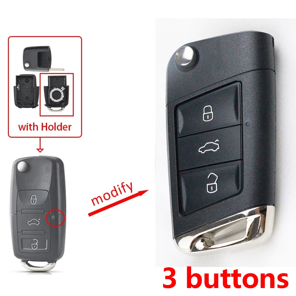 

Обновленный корпус автомобильного ключа для Volkswagen Jetta Tiguan Golf Passat Beetle MK4 для Skoda Seat Polo B5 B6 для VW EOS Scirocco