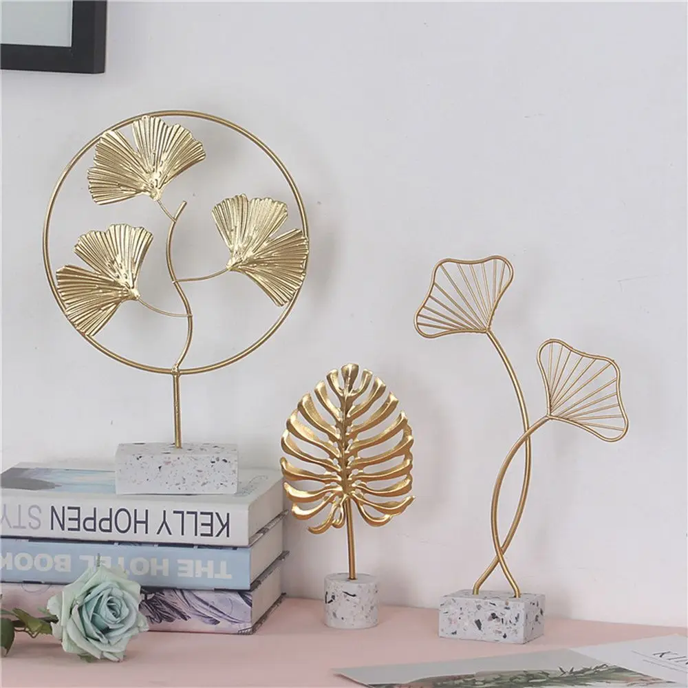 

Nordic Gold Ginkgo Leaf Crafts Leaves Sculpture Luxury Living Room Decor Home Decoration Accessories Office Desktop Ornaments