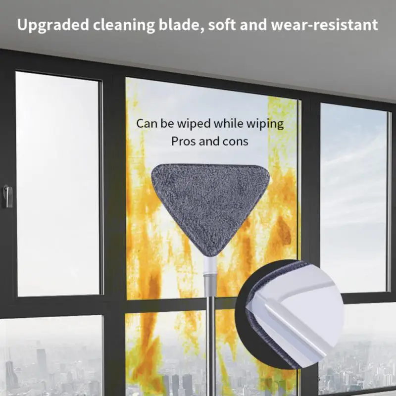 

Glass Multi Brush Window Purpose Triangle Scraper Cleaner Wipe Ground Window Mop Glass Lengthened Cleaner