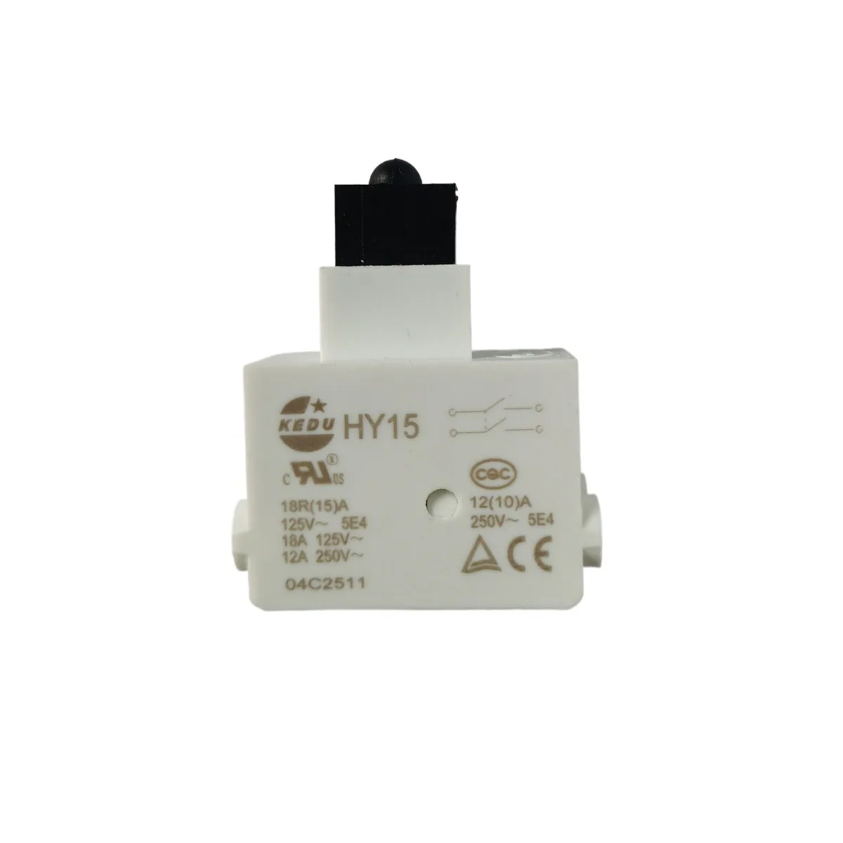 Фото Кнопочный выключатель KEDU HY15 18R 15A 125V 12A 250V 5E4 для ручных электроинструментов, газонокосилок и садового инвентаря №3