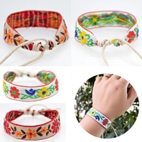 1pc new bohemia friendship flowers bracelet for women fashion cotton rope weaving summer beach boho girl bracelets jewelry gift