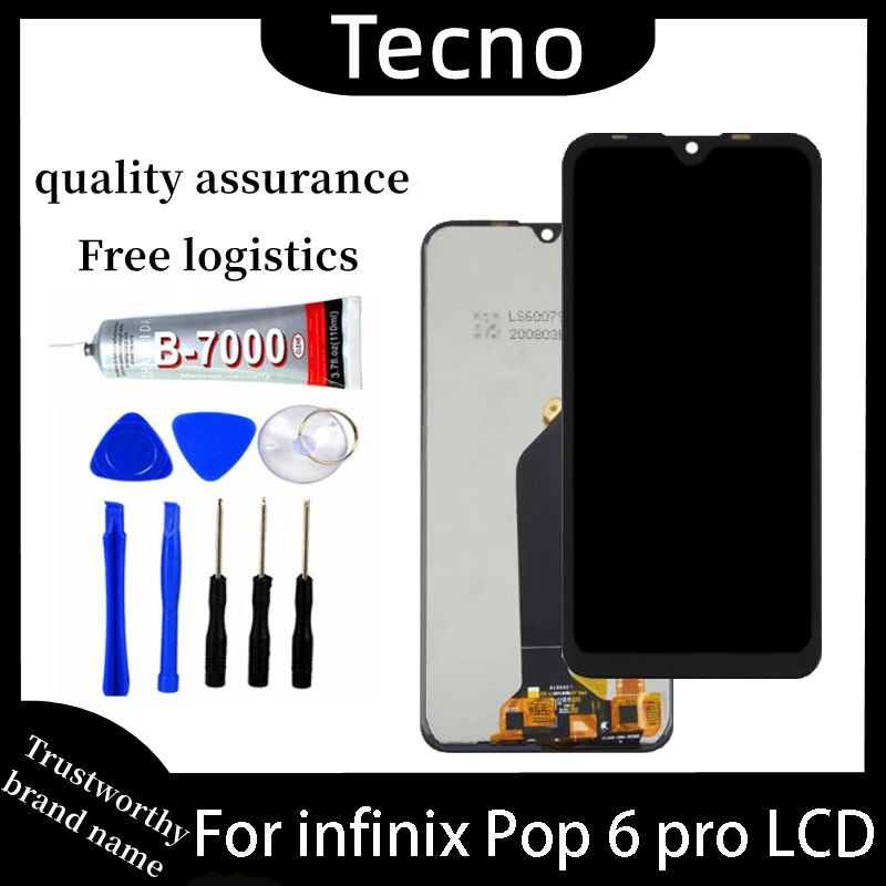 

original infinitx tecno pop 6 pro be8 lcd display touch screen digiziter assembly for tecno pop6 pro BE8i LCD