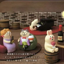 식료품 Zakka 바 바텐더, 장식 선물, 토끼 미니어처 고양이 송진 공예, 채팅 주스 배럴, 음료 칵테일 샴페인