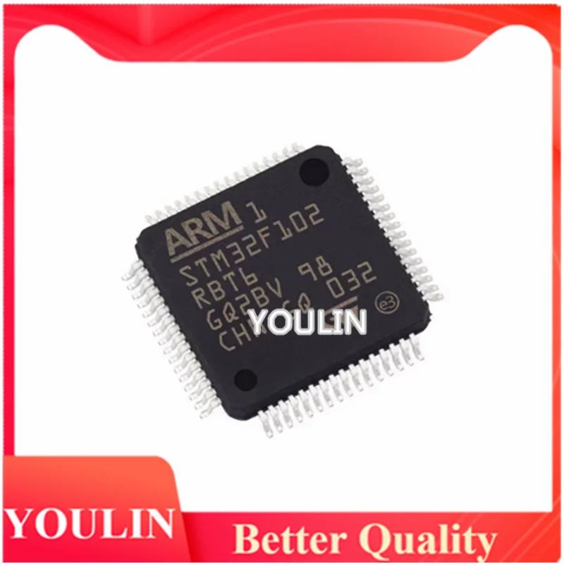 

5pcs Brand new genuine STM32F102RBT6 packaged QFP64 microcontroller chip ARM microcontroller - MCU