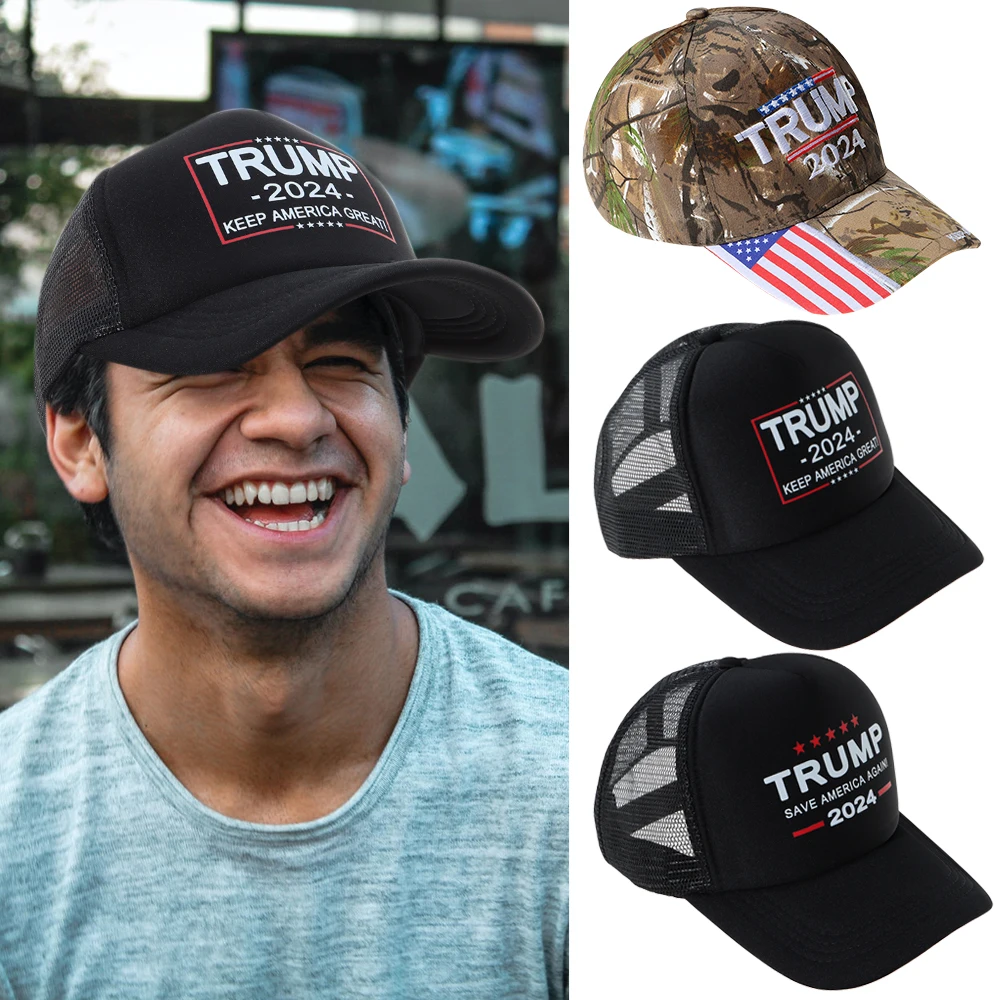 

Sports Camo Adjustable Sunscreen Trump Supporters Hat US Flag Hats Trump 2024 Caps Baseball Cap