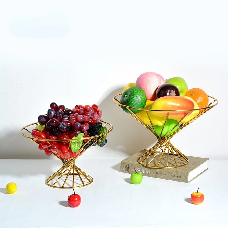 

New European-style Fruit Basket Nut Plate Metal Hollow Fruit Plate Simple Storage Storage Basket Home Decoration Ornaments
