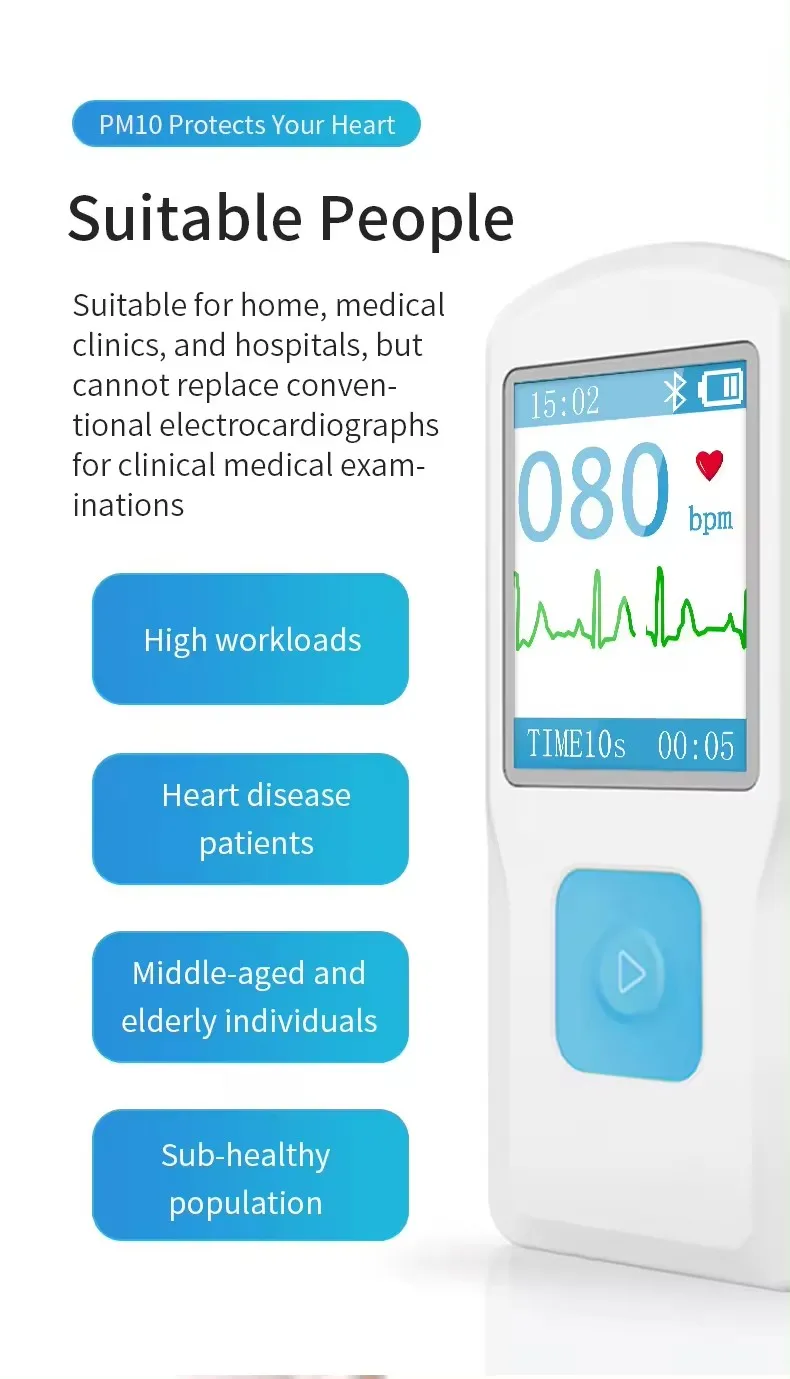 Монитор электрокардиограммы Bluetooth портативный динамический электрокардиограф