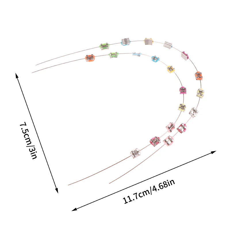 1 пара временных украшений для зубов с металлическими проводами красочный