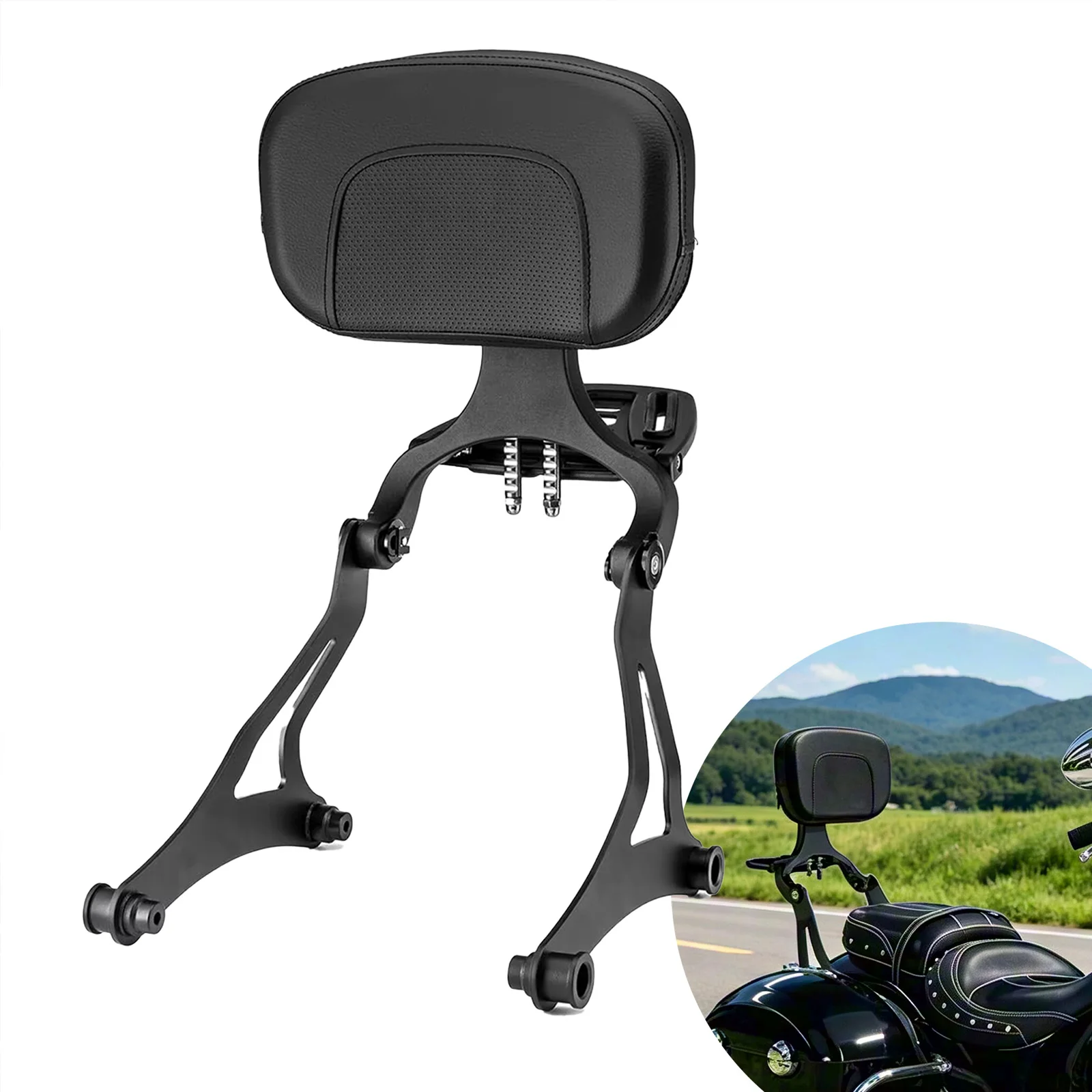 Фото Регулируемая спинка Sissy Bar для Indian Chieftain Dark Horse Vintage Challenger Springfield Roadmaster Classic Elite 2014-2024 №1