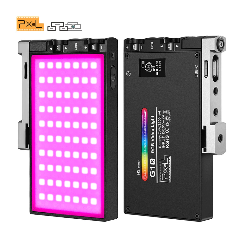 Pixel G1S RGB LED Fill Light Photography Full Color Rechargeable Dimmable Panel Studio Professional Lamp for YouTube Video Shoot enlarge