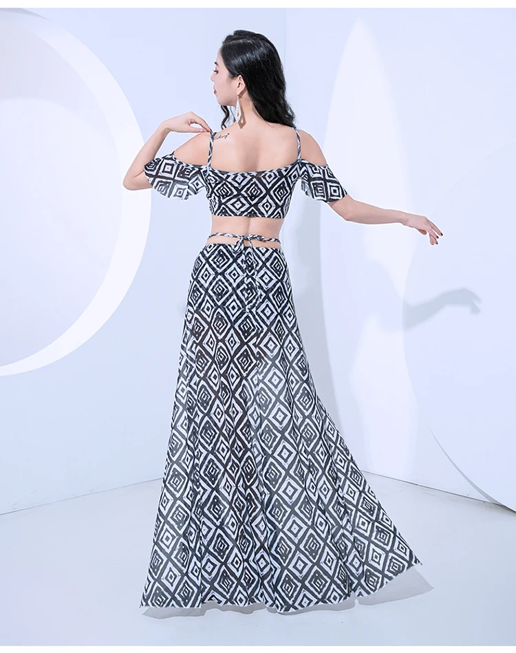 Женское платье для танца живота Сетчатое Балади Шааби с принтом одежда