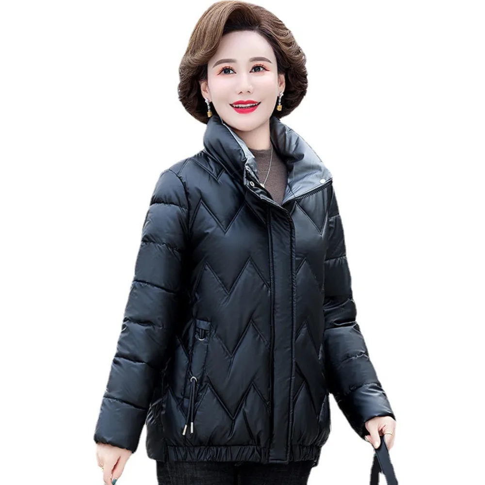 Middle aged mother's winter cotton padded jacket women's short 2022 new middle-aged and old people's autumn and winter