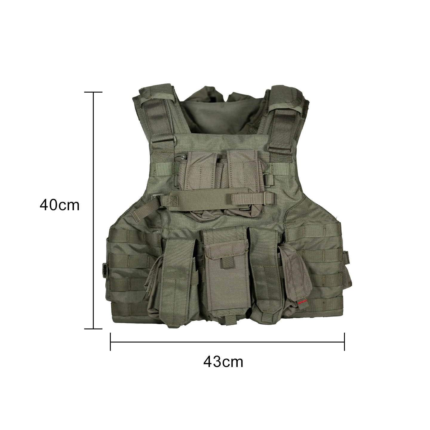 Фото Тактический жилет Ranger Green из нейлона 1000D с системой MOLLE для охоты, страйкбола и тренировок, с предустановленными подсумками и карманом для гидратора №3
