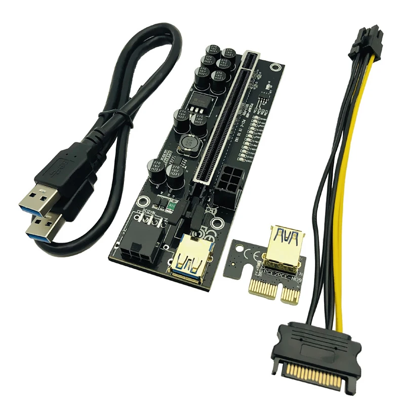 PCIE Riser V011 Pro PCI-E для видеокарты 011 PCI Express X16 USB 3.0 6P кабель питания майнинга биткоинов