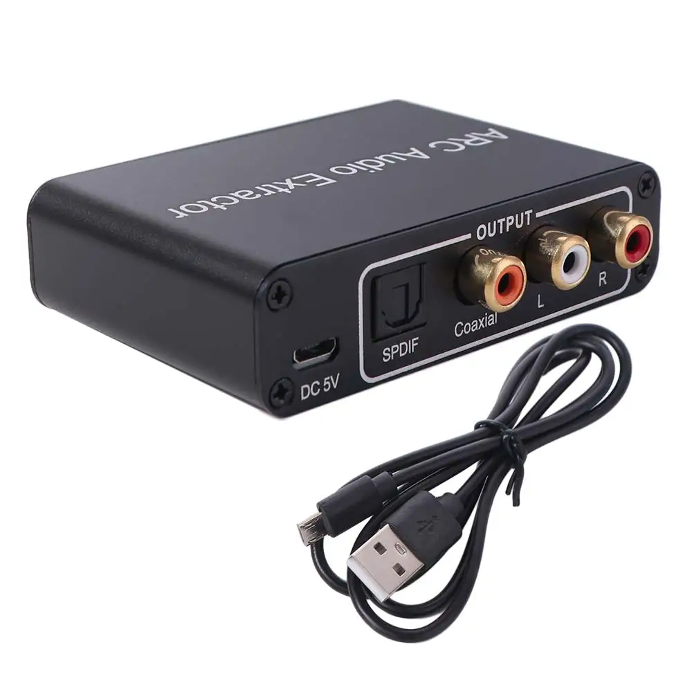 Фото DAC SPDIF Коаксиальный RCA ARC Аудиоадаптер 192KHz L/R Коаксиальный SPDIF разъем ARC Аудиоадаптер Экстрактор 3.5мм Джек Выходной Сплиттер №4