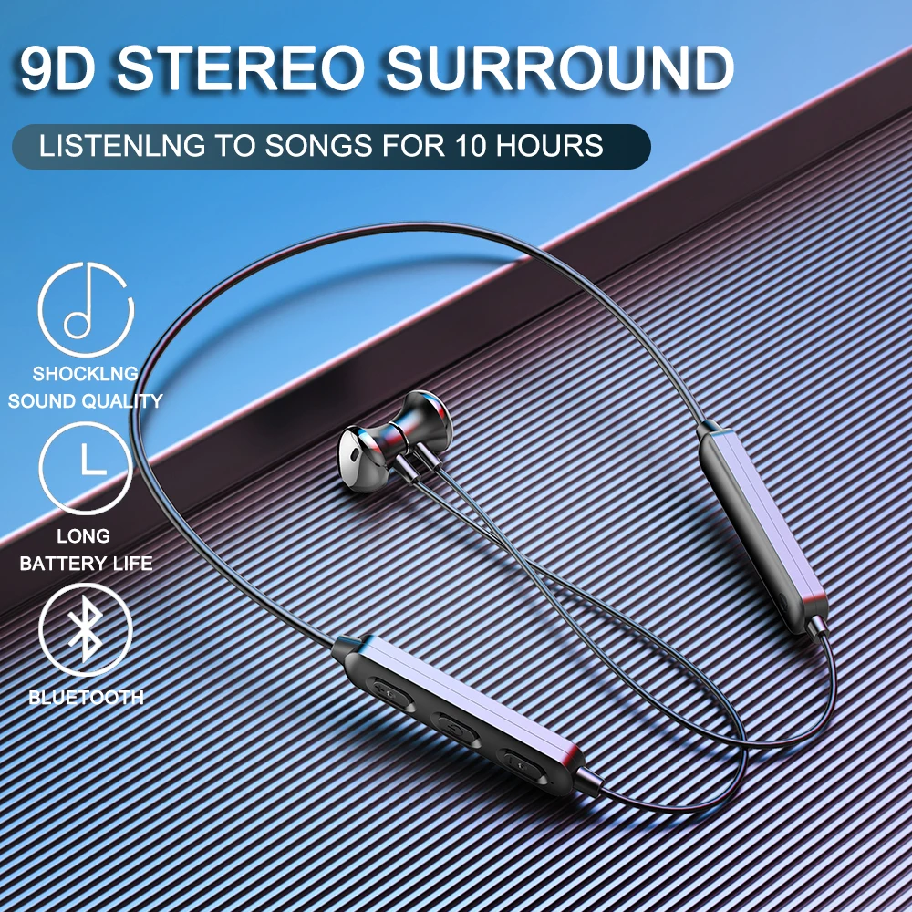 

Bluetooth Earphone 5.0 Wireless Fone de ouvido Neckband Stereo Headphones Mobile Sport Earbuds Headset With Mic For All Phone