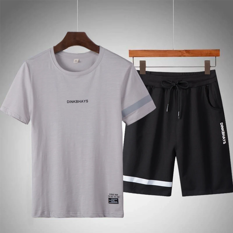 Summer Men's Sportwears Tracksuits New Fashion T-Shirts + Shorts 2 Pieces Set Casual Sets Men 4XL Streetwears Outfits Male 2023