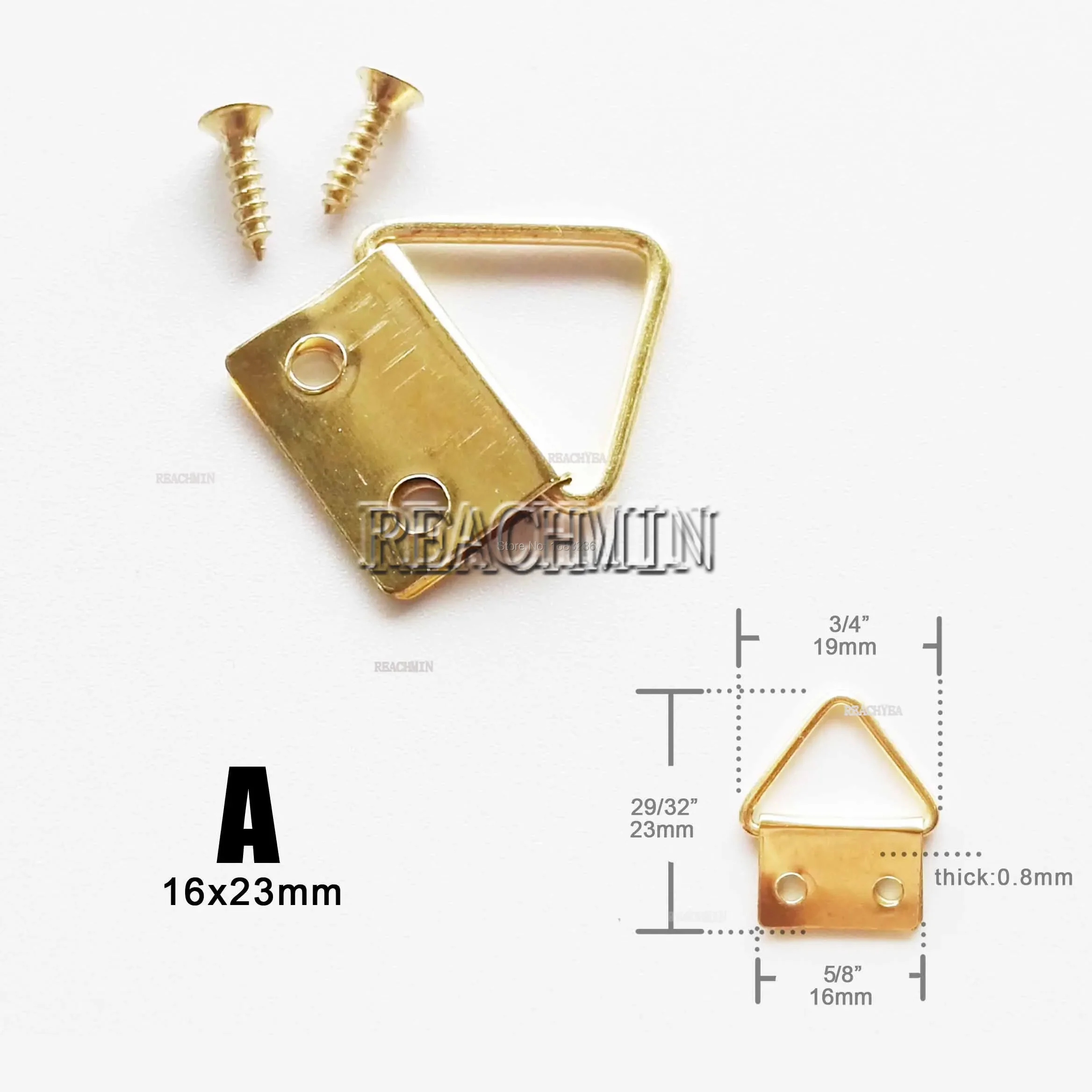 Золотые треугольные D-образные кольца вешалка для фоторамки подвесные