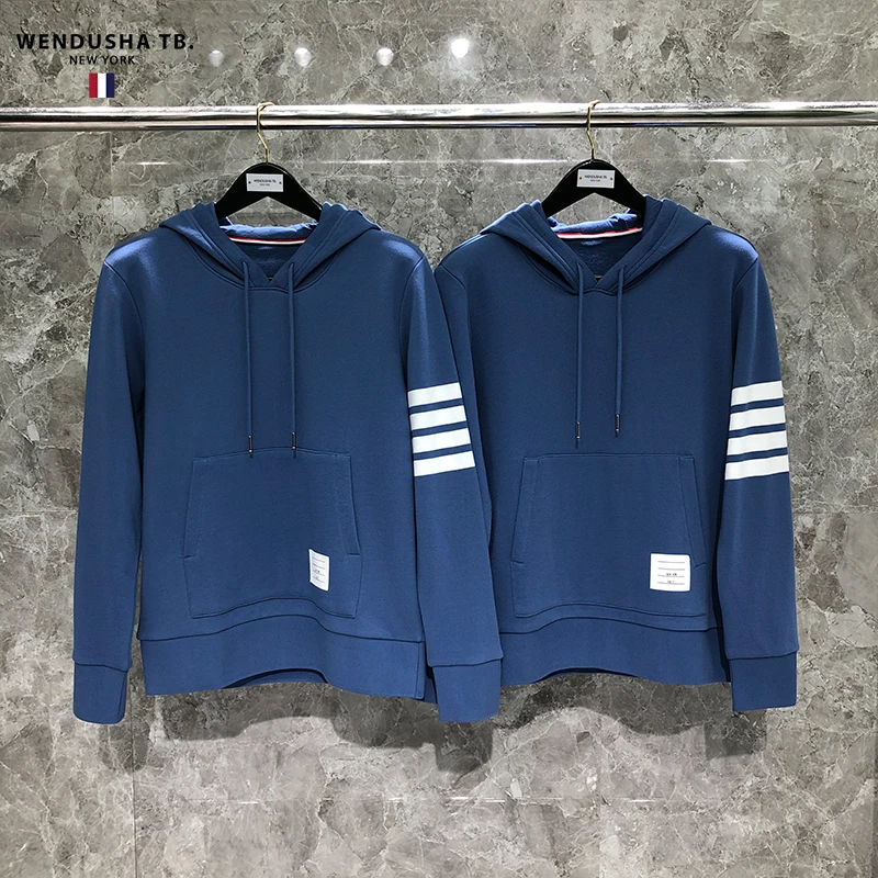 

TB Sweater 100% Cotton Hooded Pullover Sweater Hoodie Top Men's and Women's Fashion Brand Coat Yarn Dyed Hooded Sweater