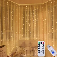 led string lights christmas decoration usb remote control garland curtain festoon 3m lamp holiday for bedroom bulb outdoor fairy
