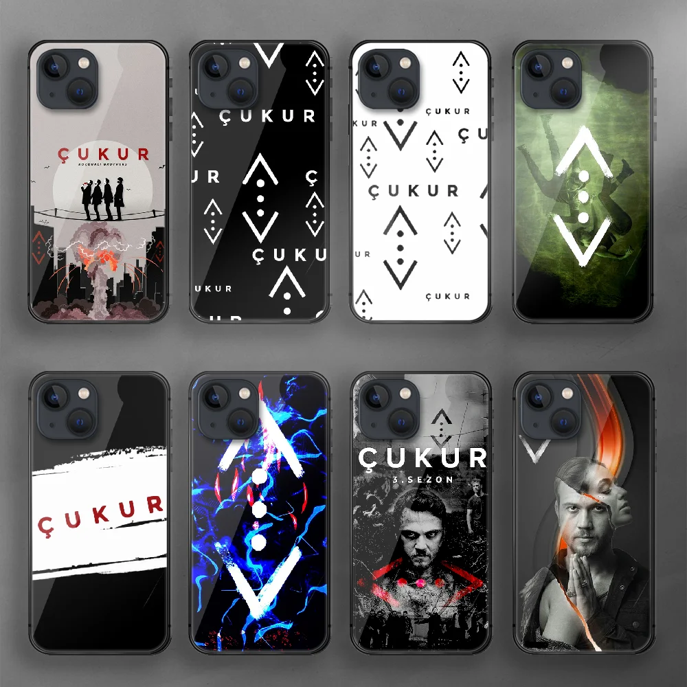 

Cukur Turkey TV Drama Tempered Glass Phone Case Cover For Iphone 7 8 11 12 13 14 Pro Max Plus Mini 6s X XS XR SE Black