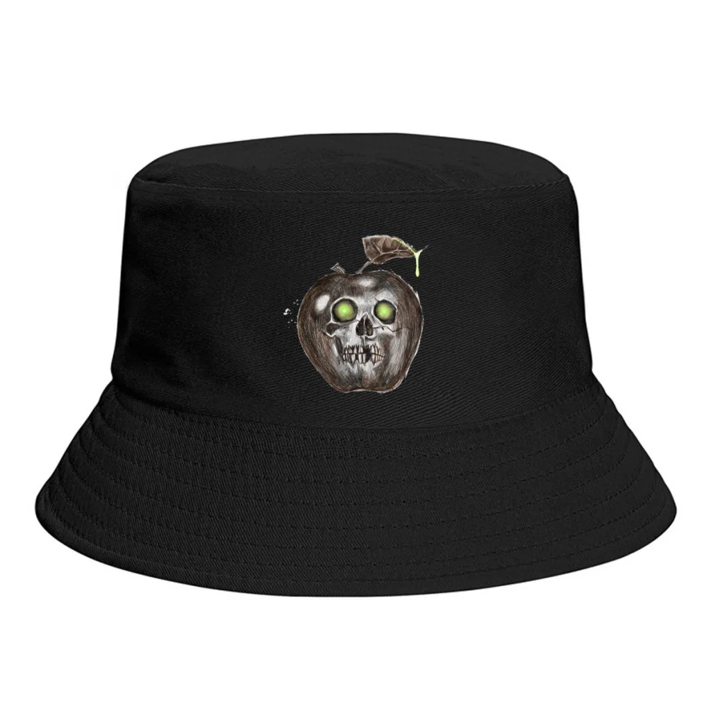 

2022 New Summer Delicious Death Bucket Hats for Women Men Horror Tale Outdoor Foldable Bob Fishing Fisherman Hat Panama Sun Cap