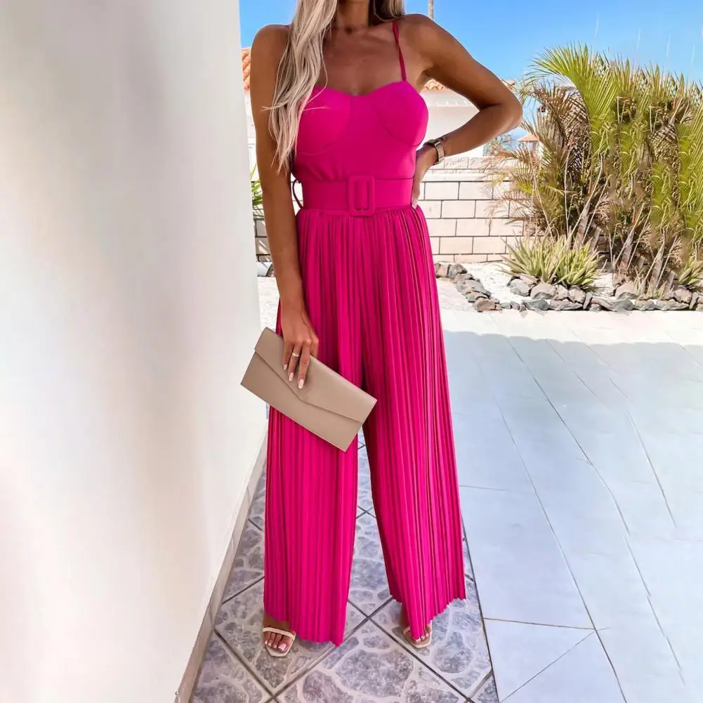 

Женские комбинезоны без рукавов, Комбинезоны на бретелях, летние брюки с широкими штанинами, Свободные Комбинезоны, женские повседневные д...