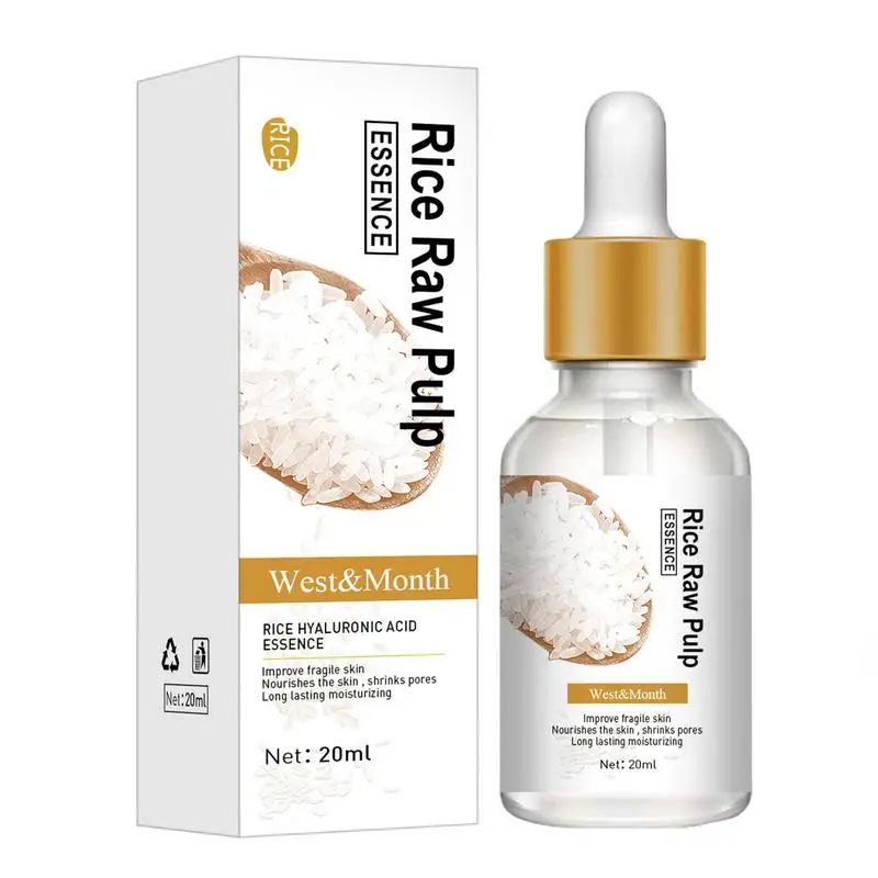 

20ml White Rice Face Serum Hyaluronic Acid Liquid Essence Shrink Pore Moisturizing Whitening Nourishing Skin Care For All Skin