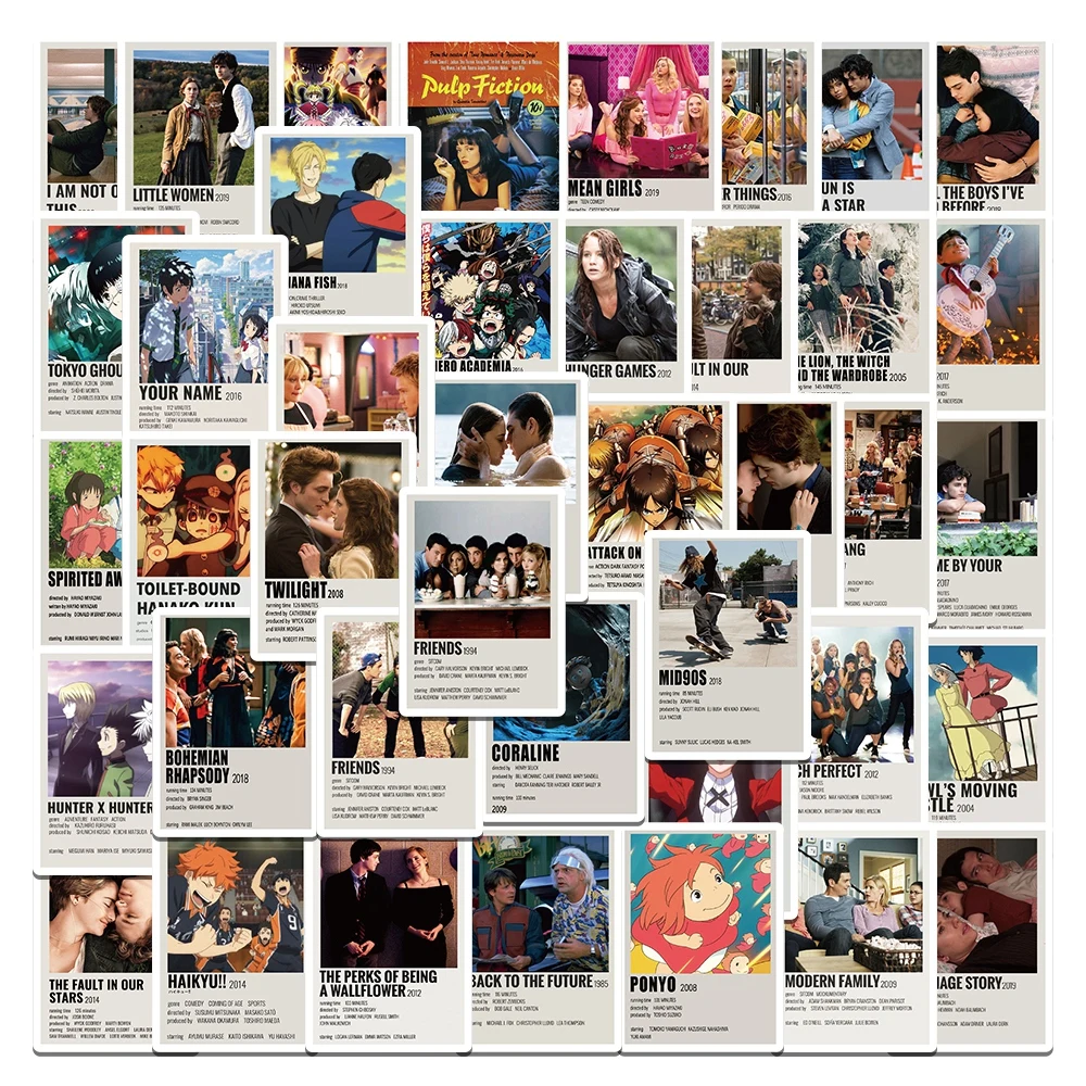 

10/51PCS Mixed Classic Movie Anime Stickers Poster DIY Phone Laptop Luggage Wall Notebook Fridge Guitar Sticker Kids Toys Gift
