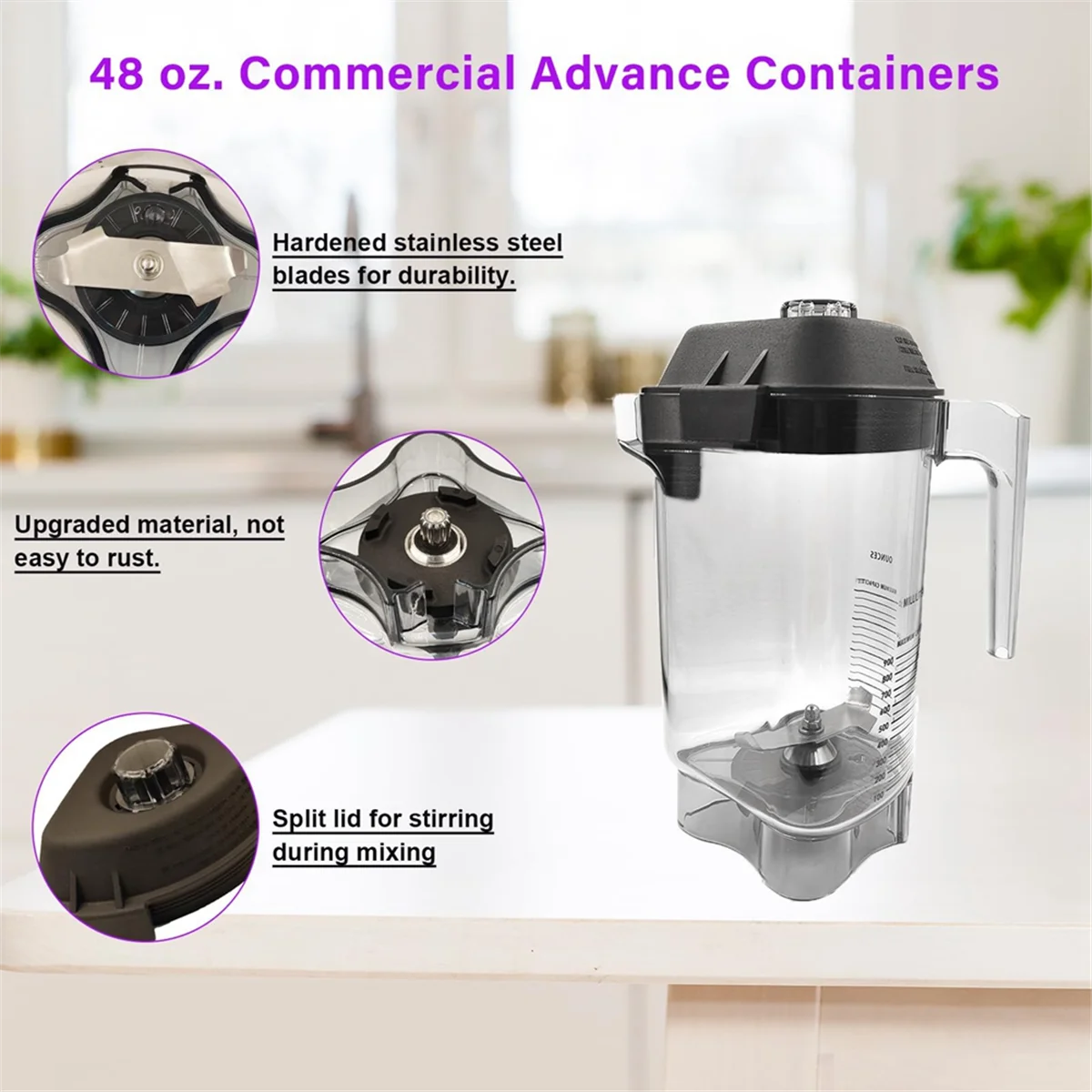 Блендер на 48 унций подходящий для Vitamix the Quiet One VM0145 BarBoss Drink Machine Advance and Touch & Go