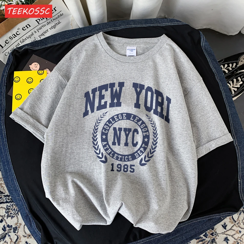 Мужская Футболка С Графическим Принтом New York Nyc Мягкий Теннисный Топ