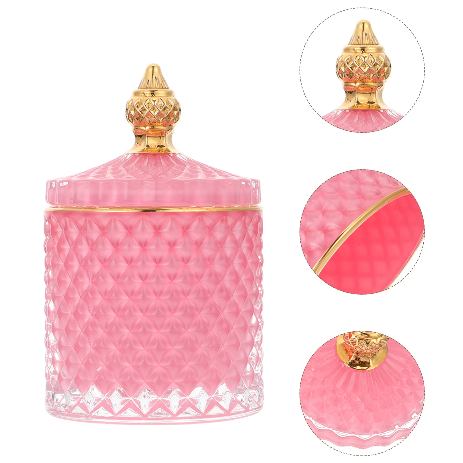 

faceted jar with lid home coffee container glass storage organization for candy dish, cookie tin, decorative sugar bowl ( 3 34