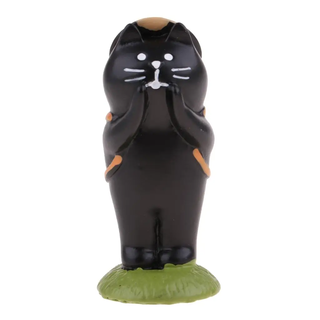 

Animal Toy Figures 1/12 Miniature Dollhouse Fairy Garden Decoration, Cute Hand Painted Standing Black Bear Figurine