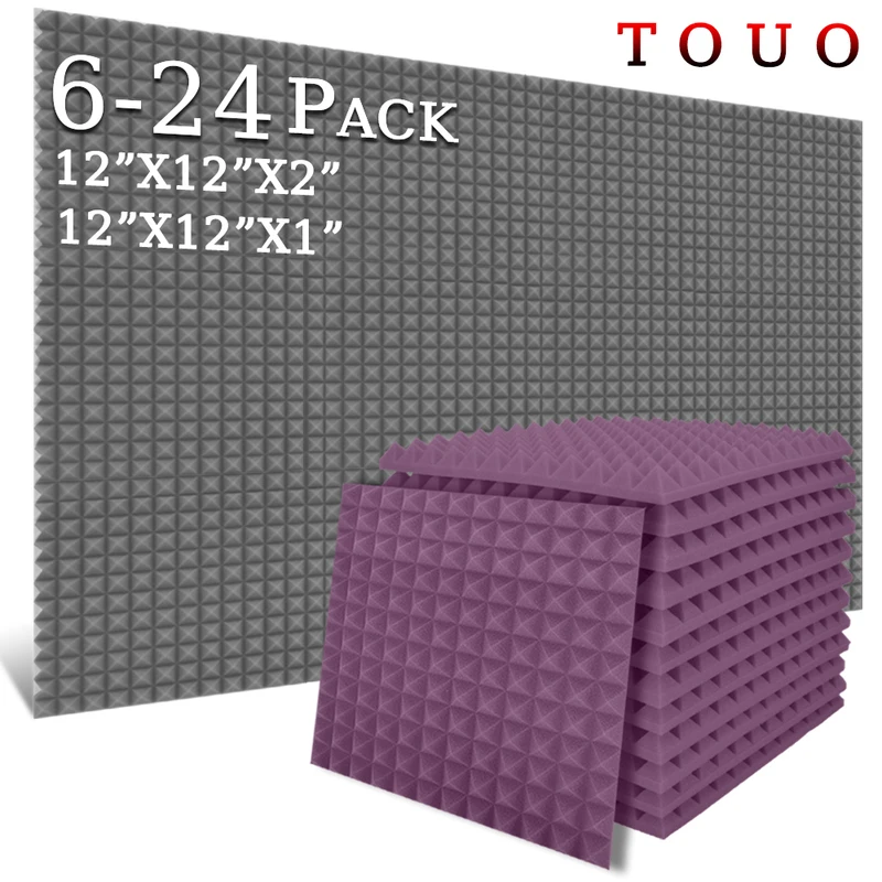 TOUO 6/12/24 шт. пирамидальная акустическая пена высокой плотности огнестойкие