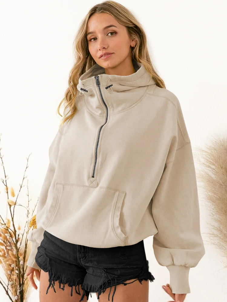 

Женская толстовка с капюшоном, на молнии, с длинным рукавом