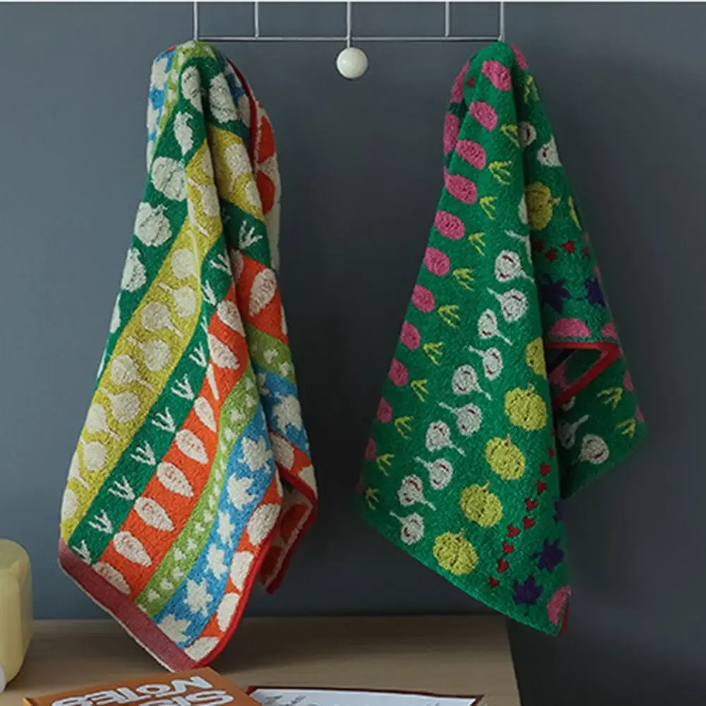 

Bathroom Quick-Drying Cute Face Wash Vegetable Cleaning Cloth Handkerchief Long-staple Cotton Hand Towels