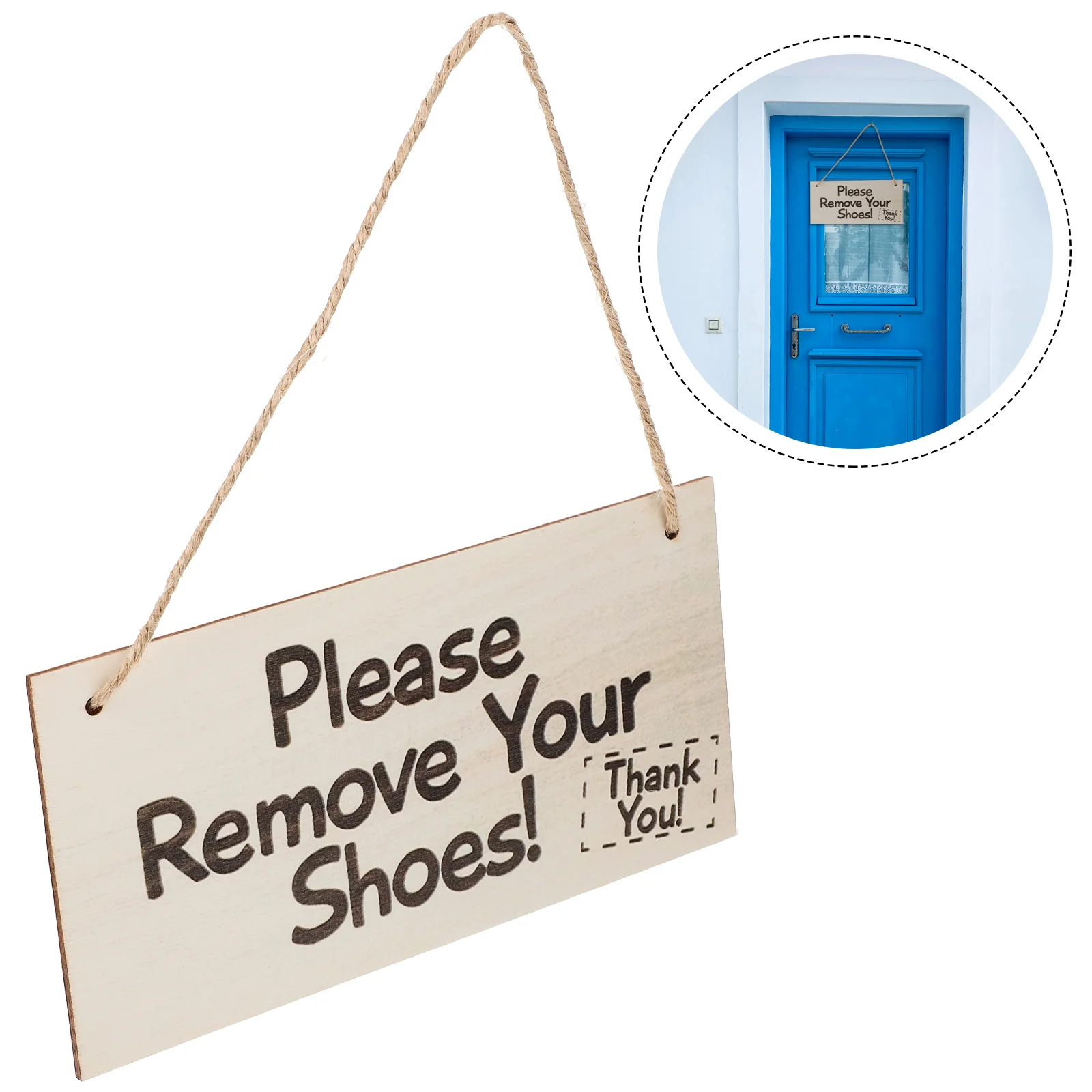 

4 Pcs Decorative Door Sign Christmas Decorations Remove Shoes Durable Take Home Plaque Listing Wooden