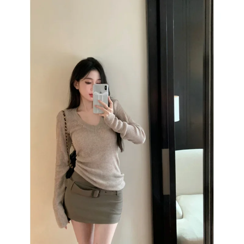 Реалистичная цена сверхпрочный вязаный свитер куртка ажурный топ сексуальная