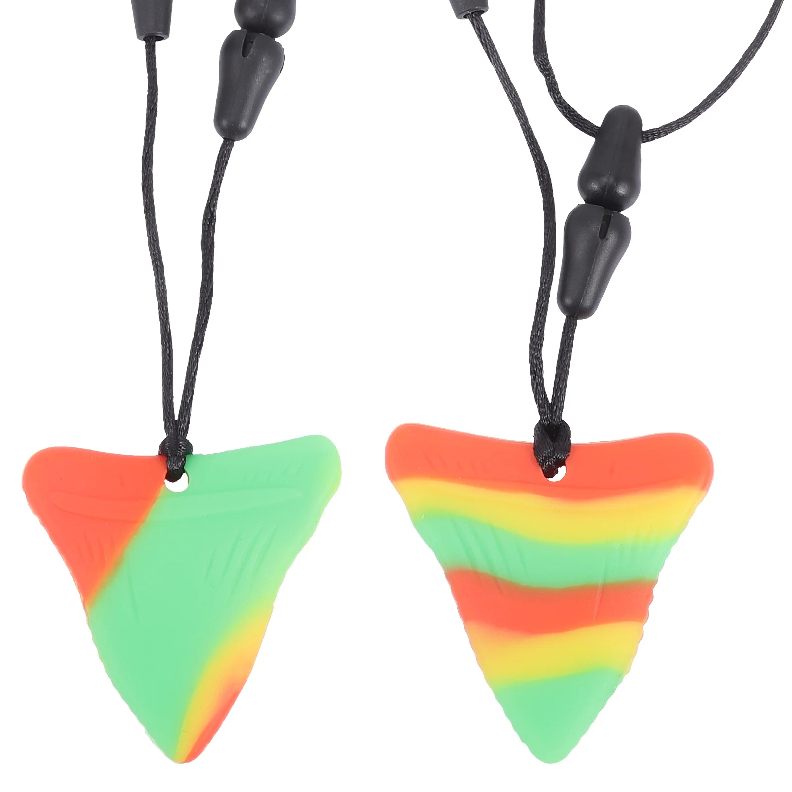 

2 Pcs Appease Shark Teether Toy Child Babies Toys Silica Gel Teething Necklace Mom Wear