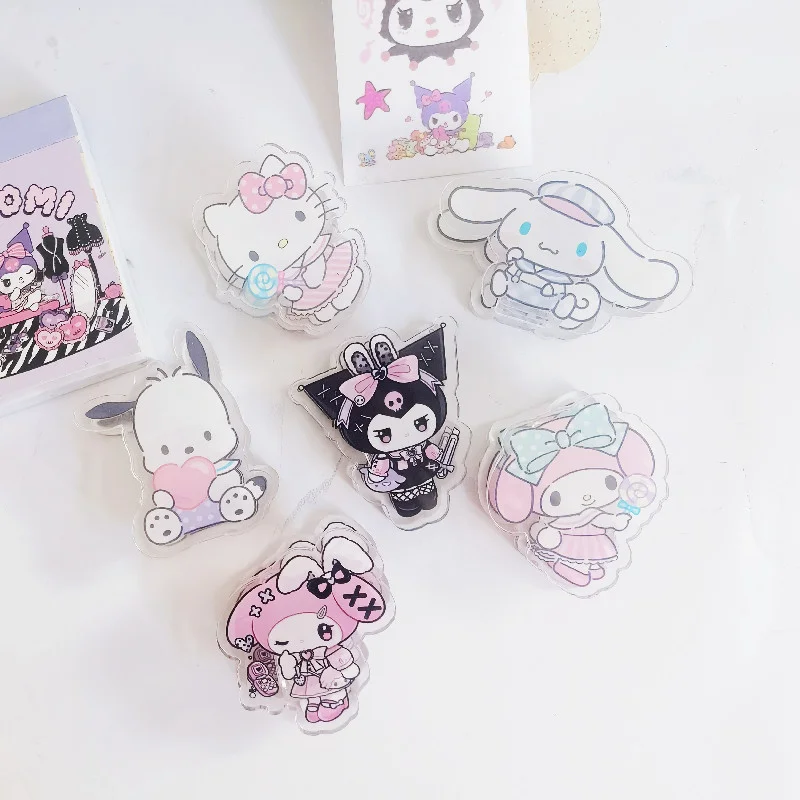 

Sanrio Kuromi Cinnamoroll Hello Kitty Note Folder Kawaii Ins Cartoon Pp Clip Plastic Clips Sorting of Office Learning Documents