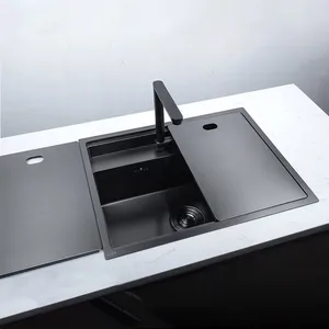 stainless steel kitchen sink with folded faucet hidden kitchen basin double bowl black sink nano above counter or undermount free global shipping