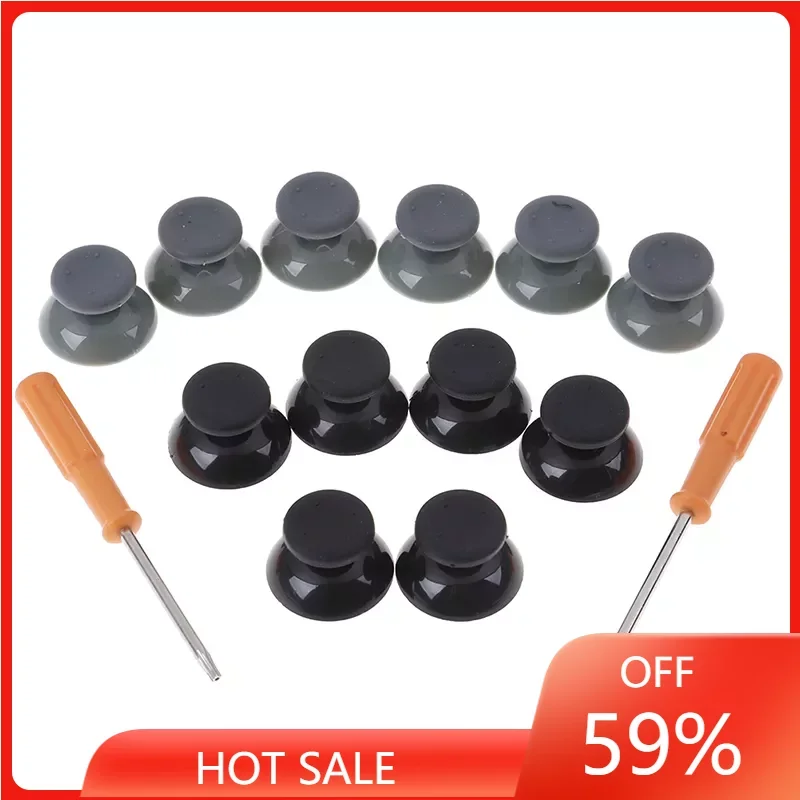 

New 7pcs/set Black Gray 3d Analog Stick for Xbox 360 Controller Thumbsticks Caps for X box 360 Gamepad Repair Parts with Tool