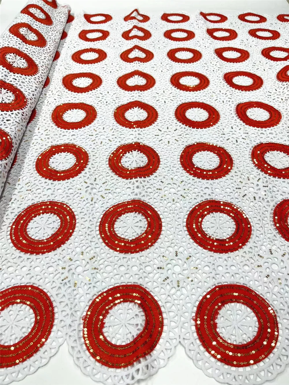 Полностью белые блестки Африканский шнур кружевная ткань женская последняя