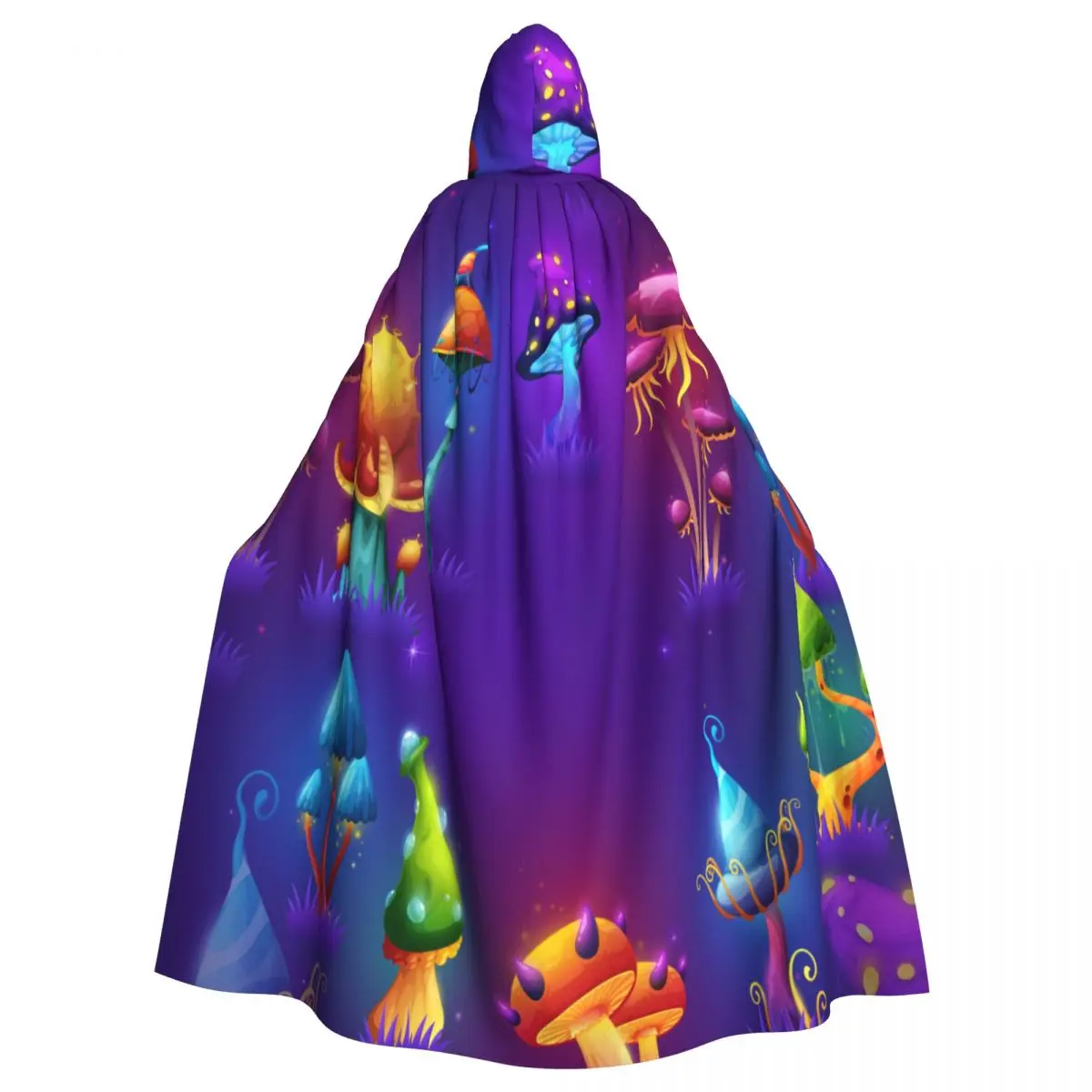 

Magic Glowing Mushrooms Unisex Witch Party Reversible Hooded Adult Vampires Cape Cloak