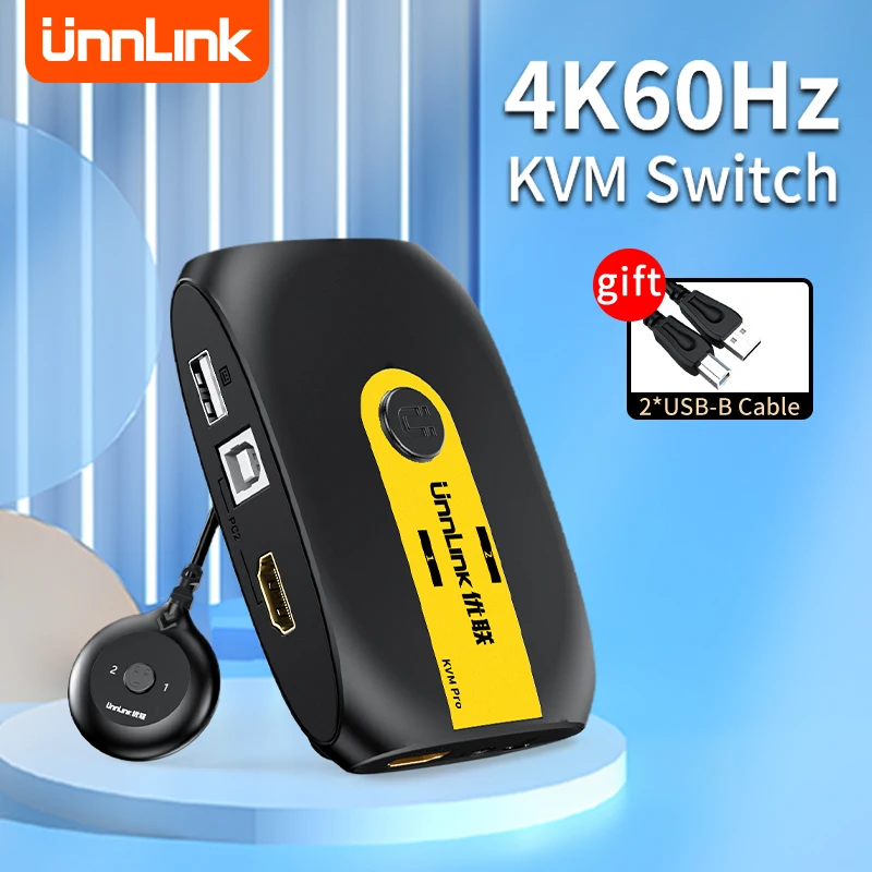 Unnlink KVM-переключатель Unlink HDMI видеопереключатель с удлинителем 2 ноутбука 1 монитор