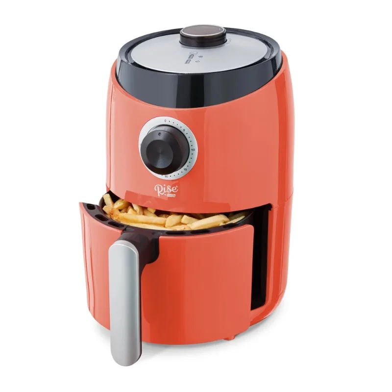 

Compact Air Fryer Oven with Temp Control Non-Stick Basket, Recipes + Auto Shut Off, 2 Quart - Orange
